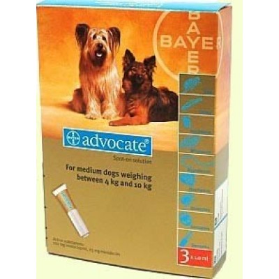 Advocate (Адвокат) капли для собак весом от 4 до 10кг,1 пипетка (Bayer)