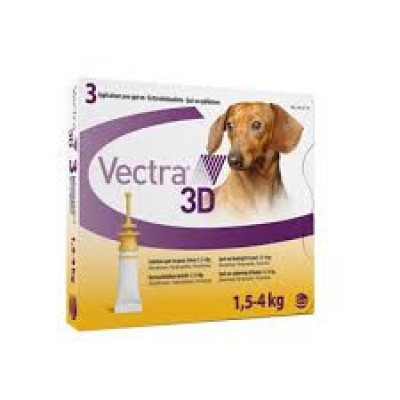 Вектра 3D (Vectra 3D)-капли инсектоакарицидные для собак весом 1,5–4 кг(1пипетка)