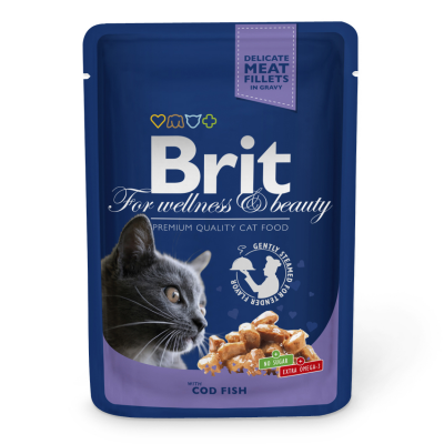 Влажный корм для кошек Brit Premium Cat Cod Fish pouch 100 г (треска)