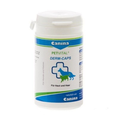Витамины для кошек и собак Canina «PETVITAL Dеrm-Caps» 100 капсул, 40 г (для кожи и шерсти)