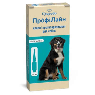 Капли на холку для собак Природа ProVET «ПрофиЛайн» от 20 до 40 кг, 4 пипетки (от внешних паразитов)