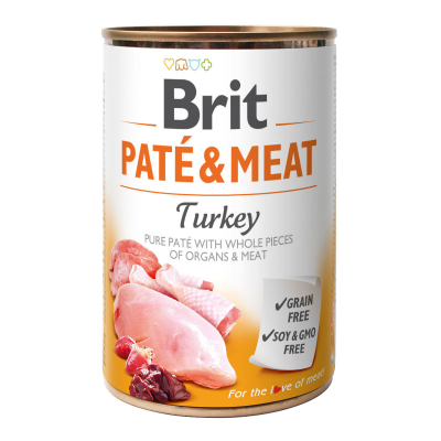 Влажный корм для собак Brit Pate & Meat Turkey 400 г (курица и индейка)