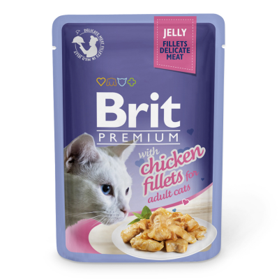 Влажный корм для кошек Brit Premium Cat Chicken Fillets Jelly pouch 85 г (филе курицы в желе)