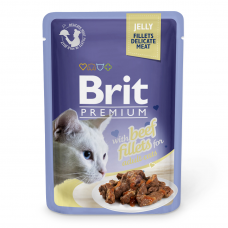 Влажный корм для кошек Brit Premium Cat Beef Fillets Jelly pouch 85 г (филе говядины в желе)