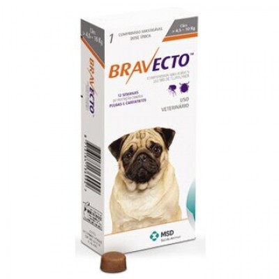 Таблетки для собак MSD Animal Health «Bravecto» (Бравекто) від 4,5 до 10 кг, 1 таблетка (от внешних паразитов)