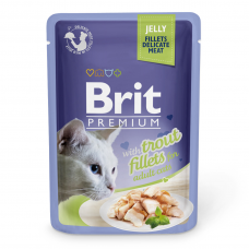 Влажный корм для кошек Brit Premium Cat Trout Fillets Jelly pouch 85 г (филе форели в желе)