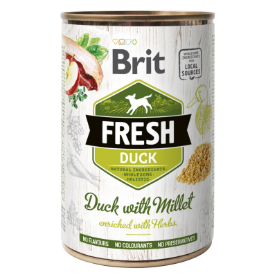 Влажный корм для собак Brit Fresh Duck with Millet 400 г (утка)