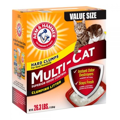Наполнитель Arm & Hammer MULTI-CAT STRENGTH CLUMPING (Арм Хаммер для кошачьего туалета, ароматизированный), 12кг.